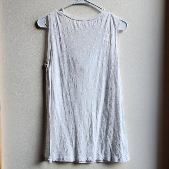LOFT Ivory Beaded V-Neck Tank Top Size Small - Picture 14 of 15